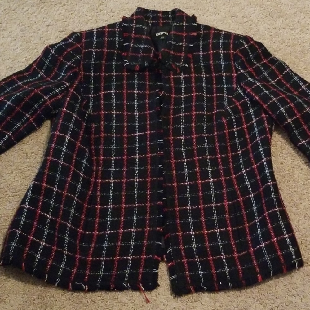 5/$50 Kasper blazer tweed open front jacket